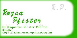 rozsa pfister business card